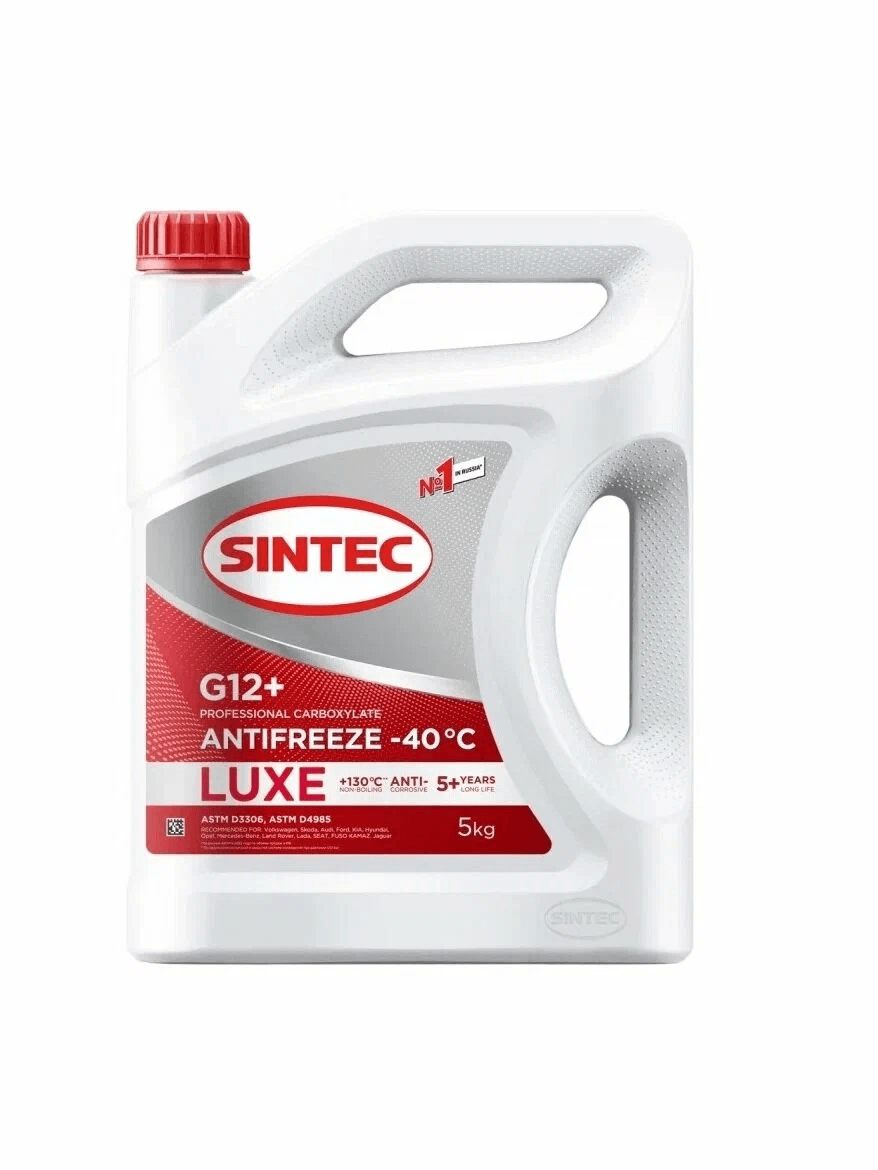 Антифриз готовый красный G12+ (-40) 5кг SINTEC 614503, арт. 000882