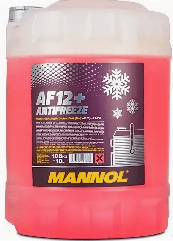 4012 MANNOL ANTIFREEZE LONGLIFE AF12+ 10 л. Готовый раствор охлаждающей жидкости антифриз 2046, арт. 000901
