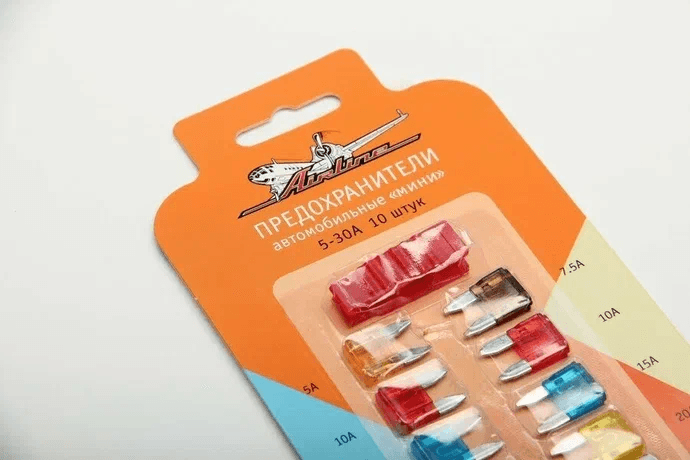 Предохранители флажковые (мини) 10 шт в компл. AIRLINE AFU-M-02, арт. 000171